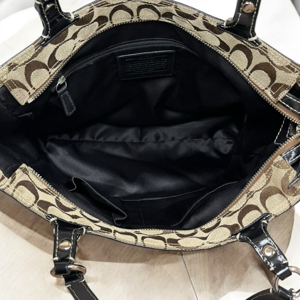 Y2K Coach F16566 Signature Jacquard North South Tote Bag & Wallet - Picture 6 of 15